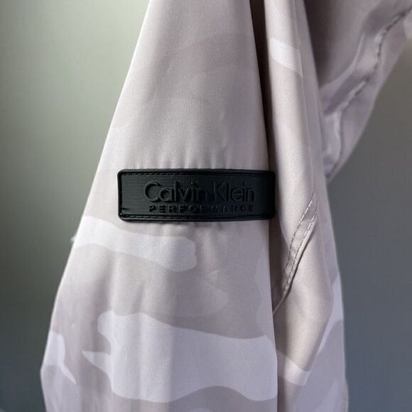 CALVIN KLEIN Performance Jacket Womens Small Pink Camo Full Zip Moto Hooded - Picture 5 of 8